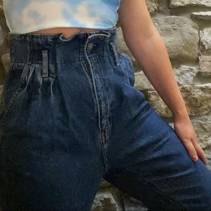 Paper bag boyfriend jeans